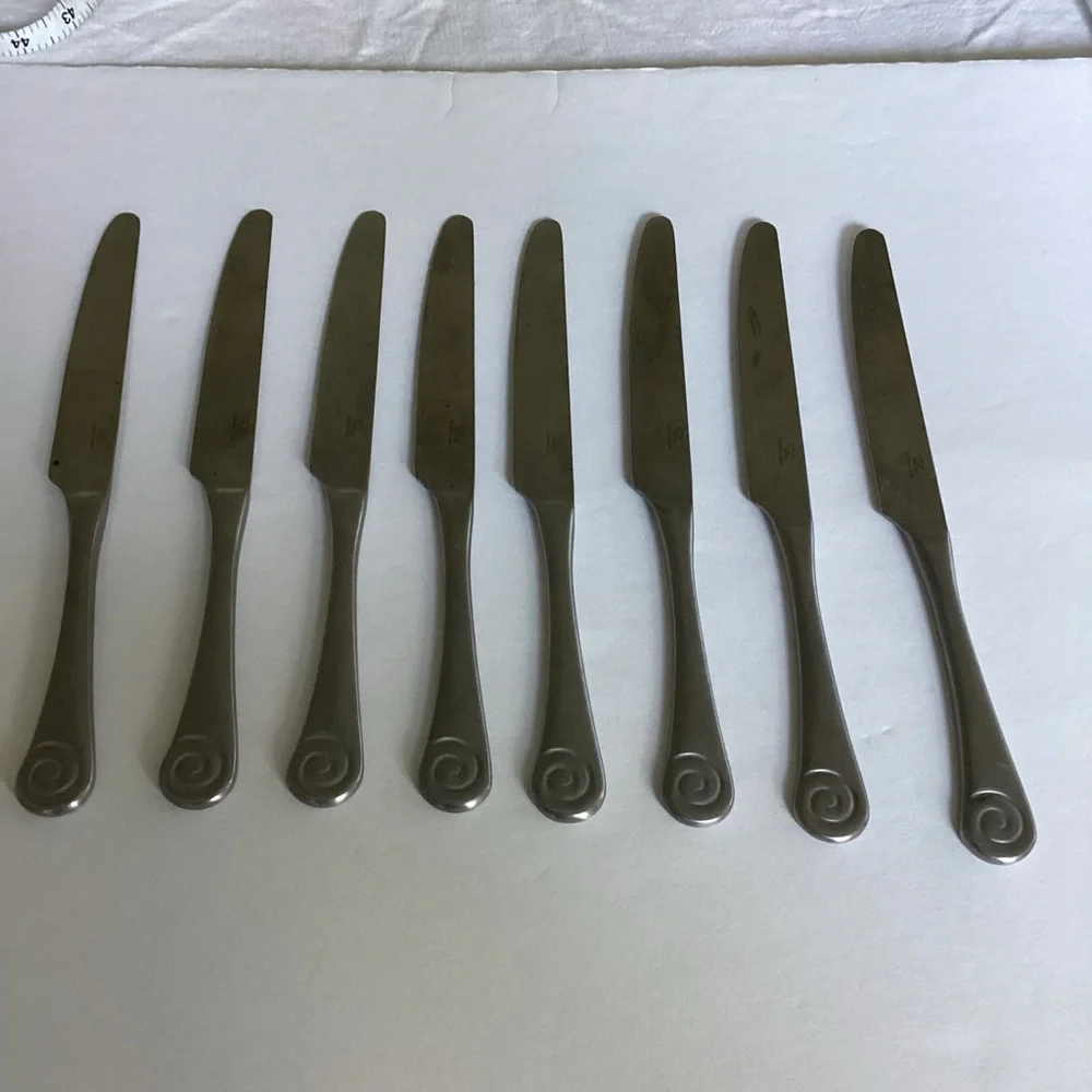 Robert Welch Ammonite Knives Set of Eight Stainless Steel Modern Flatware